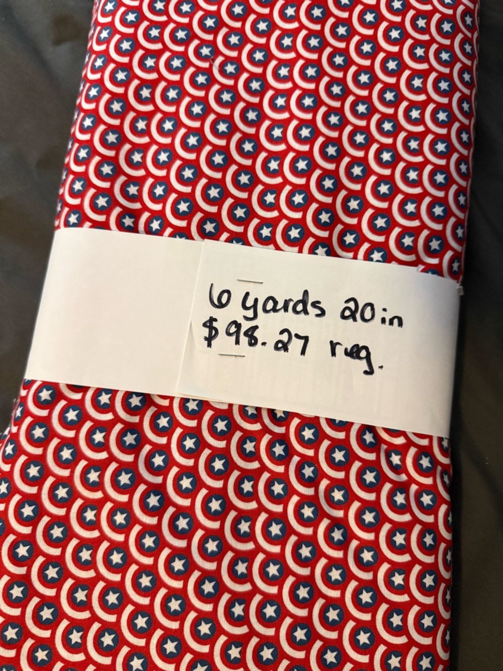 Marvel Red, White & Blue Captain Shield Cotton Fabric